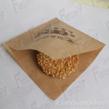 Sacchetto di carta a prova di grasso di stampa personalizzata per il cibo